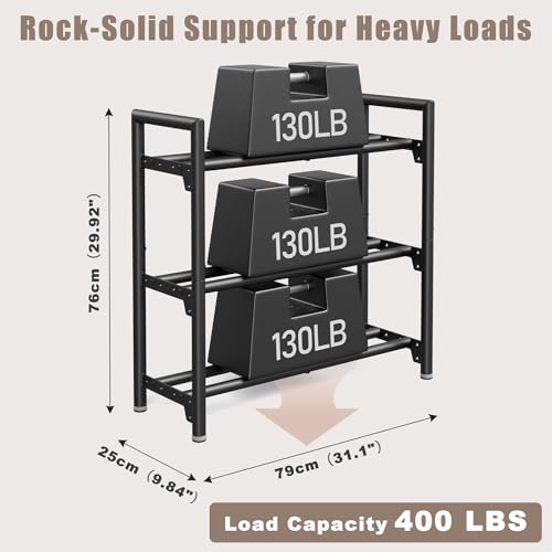 Jusgym Adjustable Dumbbell Rack 400LBS Capacity - Space-Saving Weight Organizer