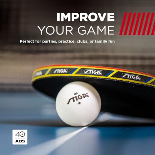 STIGA 1-Star Table Tennis Balls - 40mm Regulation Size - 6 Pack, White