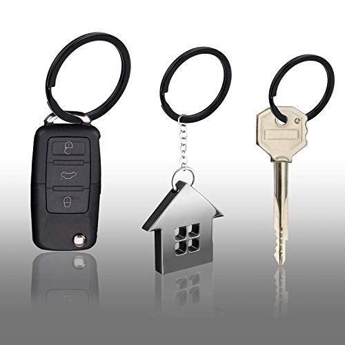 Locking Carabiner D-Ring Clips with Flat Key Rings - 3 Carabiners & 9 Keyrings