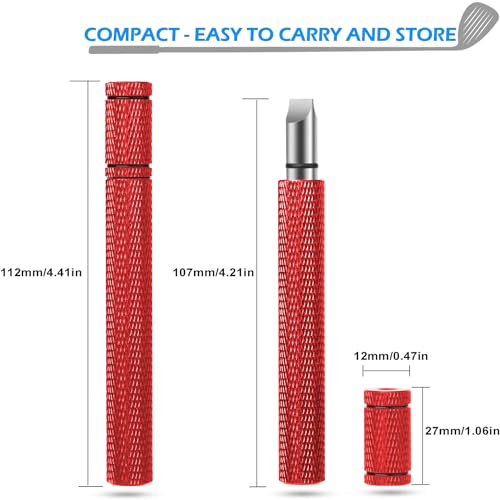 Golf Club Groove Sharpener & Cleaner Tool for Wedges and Irons - Red