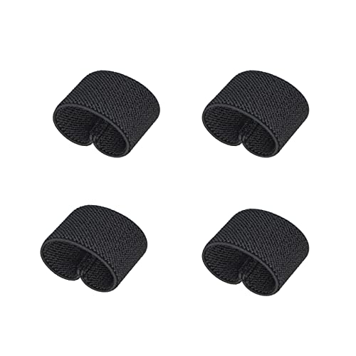 Elastic Belt Keepers for 1.75"-2" Wide Straps - Black, 4 Pcs
