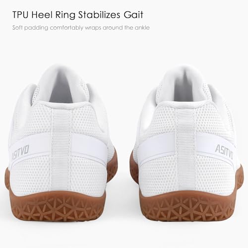 ASITVO Wide Men's Barefoot Zero Drop Sole Minimalist Sneakers Walking Shoes - White Oxford, 10 Wide