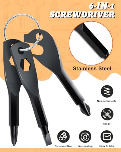 6-in-1 Multi-Tool Keychain Screwdriver - Portable Pocket Repair Kit
