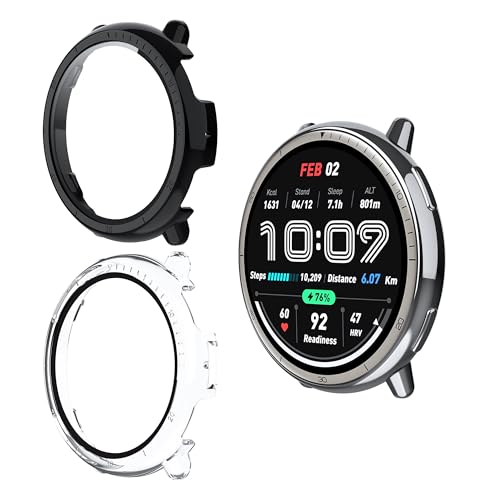 Amazfit Active 2 Case with Tempered Glass Protector - Clear 3