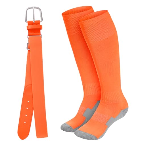 Youth Baseball Socks and Belt Combo Set - Orange