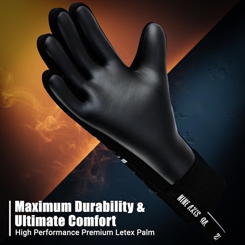 Nine Axis Kids Soccer Goalie Gloves Black, Size 5 (9-12 years) Youth