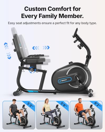 Recumbent Exercise Bike with Bluetooth App & Heart Rate Monitor - S08