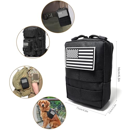 Tactical Molle Utility Pouch - Water-Resistant EDC Pouch - Black-A