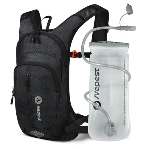 Hydration Pack Backpack with 2L Water Bladder - Black