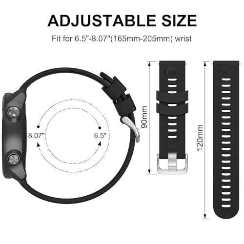Garmin Forerunner 245 & 55 Silicone Bands - 2 Pack Black/Black