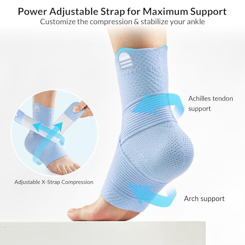 ZOELION Ankle Compression Brace Support with Removable Fishnet Strap for Pain Relief
