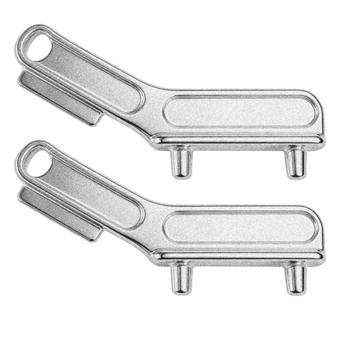 Boat Gas Cap Key Set - 2 Pack Stainless Steel Deck Fill Tool - Silver