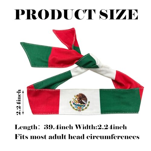 Mexico National Flag Tie Headband - Sweatband for Sports
