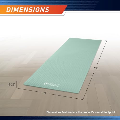 Non-Slip Multi-Purpose Exercise Yoga Mat with Carrying Strap - Mint Green / 1/4-inch
