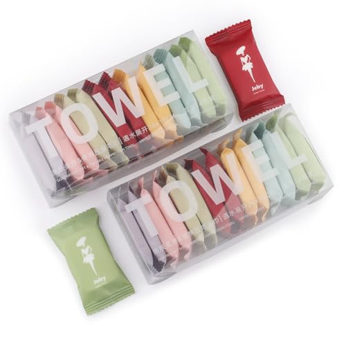 28 Count Compressed Towels - Reusable Portable Washcloths for Travel
