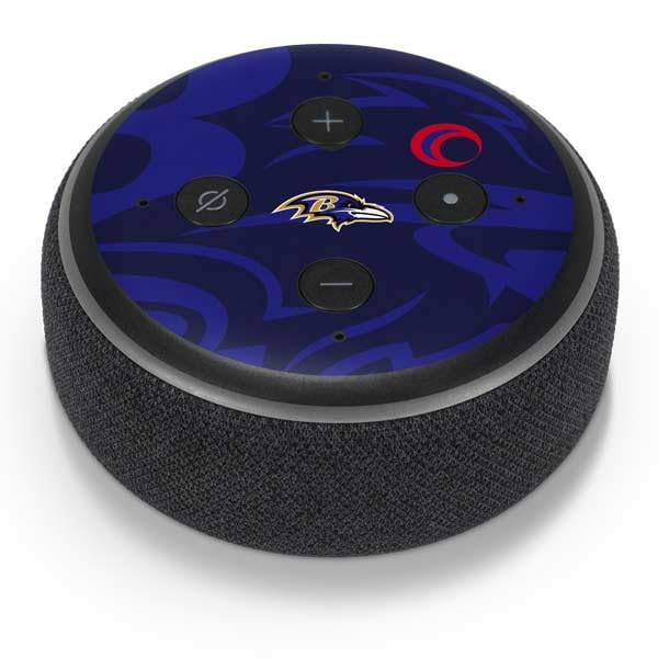 NFL Baltimore Ravens Decal Skin for Amazon Echo Dot 3 - Double Vision Design