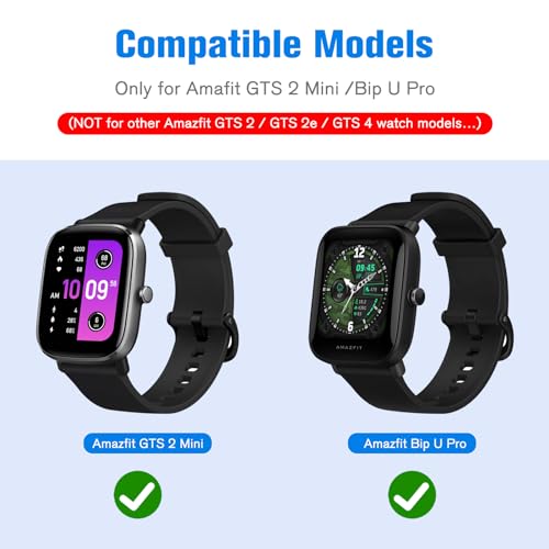 Protective Case with Screen Protector for Amazfit Bip U Pro - Black, Clear & Rose Gold
