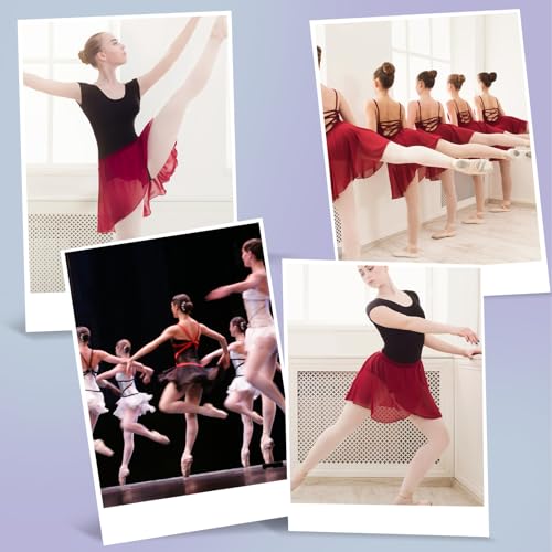 Yolev Women's Burgundy Ballet Wrap Skirt with Adjustable Waist Tie - One Size