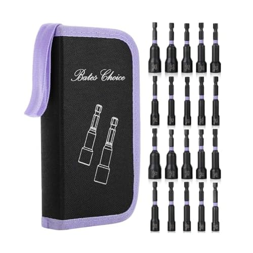Bates Choice Magnetic Nut Driver Set, 20pc, Metric & SAE, 5-13mm, 3/16"-1/2", Hex Nut Driver Set with Storage Bag