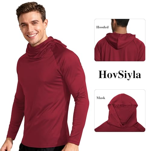 HovSiyla UV Sun Protection Fishing Hoodie 5-Pack - Long Sleeve Rash Guard for Hiking & Outdoor Sports