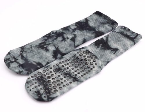 Tie Dye Non-Slip Yoga Socks - 3 Pairs with Grips, 3 Colors