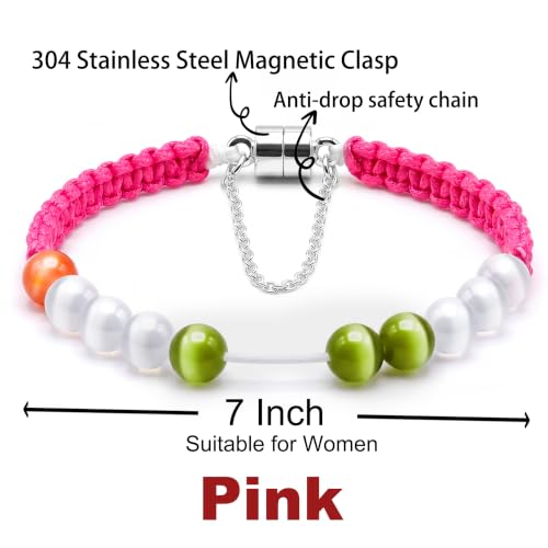 Golf Stroke Counter Bracelet - Pink - Secure Magnetic Clasp