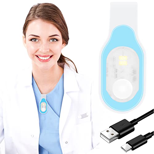 Rechargeable Clip-On Nurse Light - Hands-Free LED Flashlight - Blue