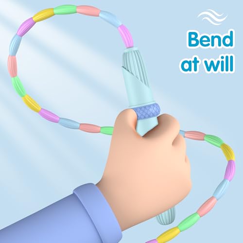 Adjustable Beaded Jump Rope for Kids & Adults - Blue