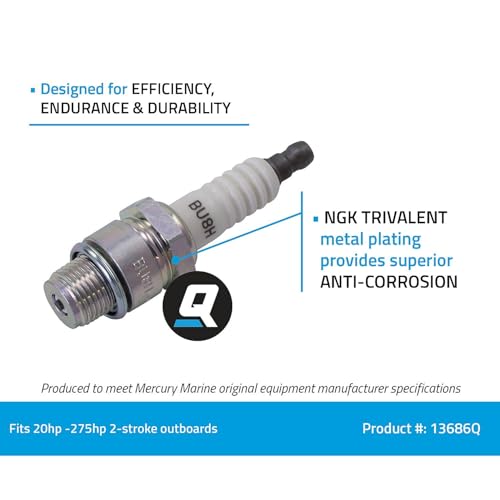 Quicksilver 13686Q NGK BU8H Semi-Surface Discharge Spark Plug for