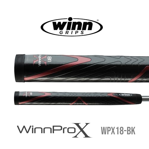 Winn Pro X 1.18 Midsize Putter Grip Black/Red – Stabilizing Golf Putter Grip