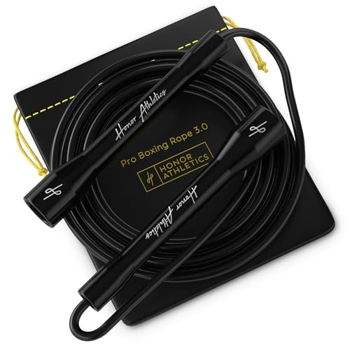 Pro Boxing Rope 3.0 - 5.3mm Adjustable Jump Rope with Black Handles