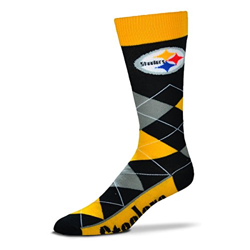 Pittsburgh Steelers Argyle Crew Socks - One Size Men & Women Team Color