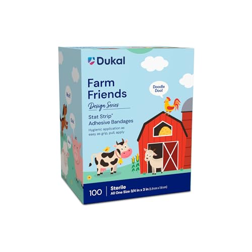 Farm Friends Adhesive Bandages with Stat Strip - 3/4" x 3"