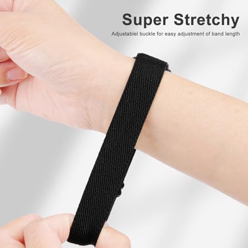 Stretchy Nylon Sport Strap for Samsung Galaxy Fit 3 - Black/Dark Blue