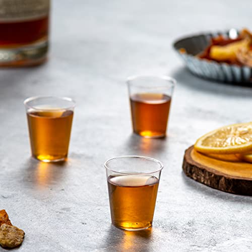 1 oz Clear Plastic Shot Glasses - 100 Count Disposable Cups