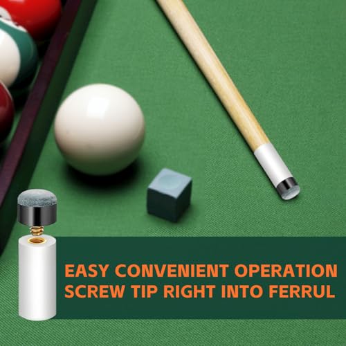 Billiard Cue Tips Replacement Kit - Screw-On Tips, 10 Pieces