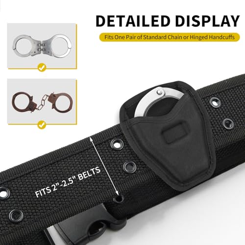 Ullnosoo Handcuff Case Open Top Duty Belt Pouch - 1 Pack, 600D Nylon