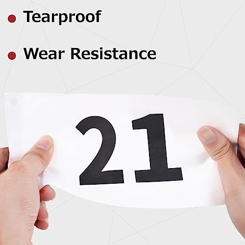 Running Bib Numbers with Safety Pins - Tyvek Waterproof 4"x7" #01