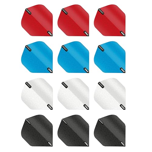 Standard Dart Flights - Extra Thick 100 Micron - 12 Flights (4 Sets) - Black