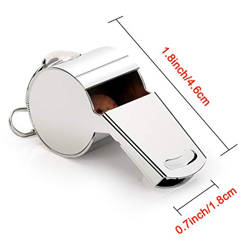 Stainless Steel Whistle with Lanyard - Very Loud - Silver B