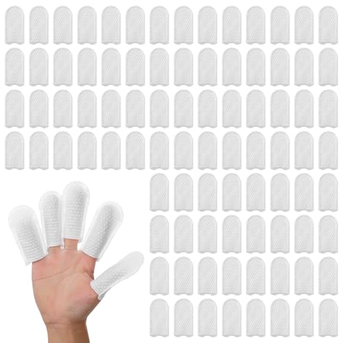 Cotton Finger Cots for Pet Ear Cleaning - 100 Pcs White