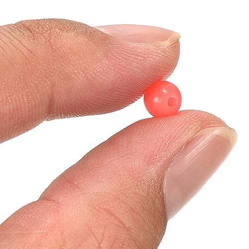 Glow Fishing Beads - Luminous Round Bait Egg Lure Rigs, Red, 6mm