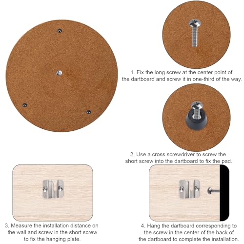 Dartboard Mounting Bracket Kit - Durable Wall Holder Set