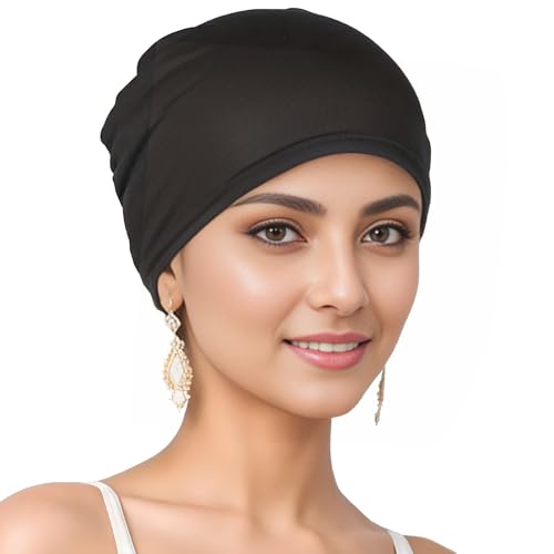 Cmonie 12-Pack Large Solid Women Chemo Beanie Turban Hats - One Size Stretchy Head Coverings