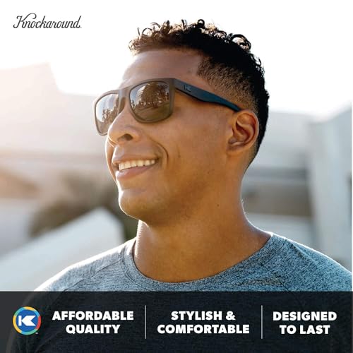 Knockaround Torrey Pines Polarized Sunglasses for Men & Women - Black on Black Smoke UV400