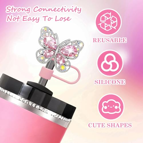 Bling Accessories Set for Stanley Tumblers - Pink Peony