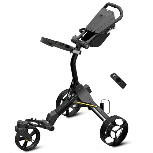 Electric Golf Cart with Remote Control - Compact Folding, Black