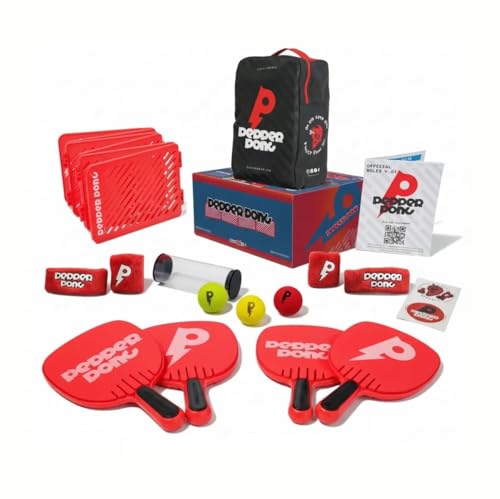 Portable Ping Pong Set with 4 Paddles & 3 Foam Balls