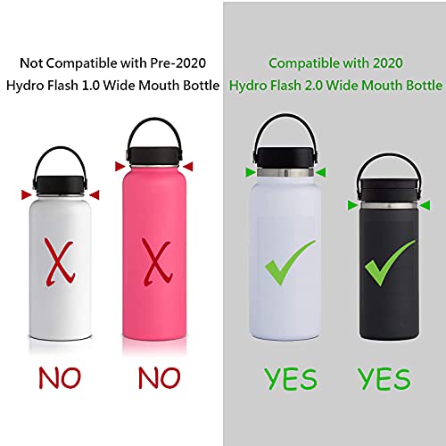 iLVANYA Bright Rainbow Paracord Handle for Hydro Flask 2.0 Wide Mouth Water Bottles - Durable, Comfortable, Multi-Functional