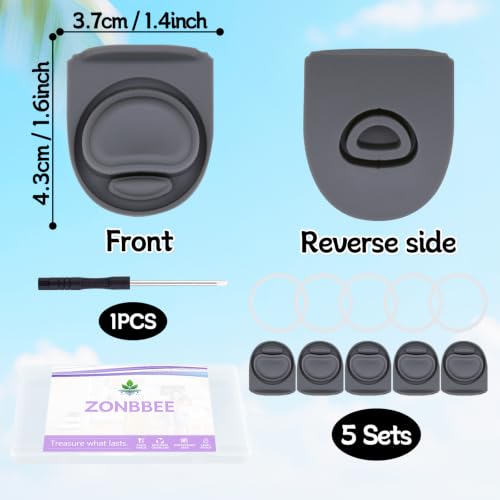 Silicone Replacement Stopper Seals for Water Bottles - 5 Pack, Grey